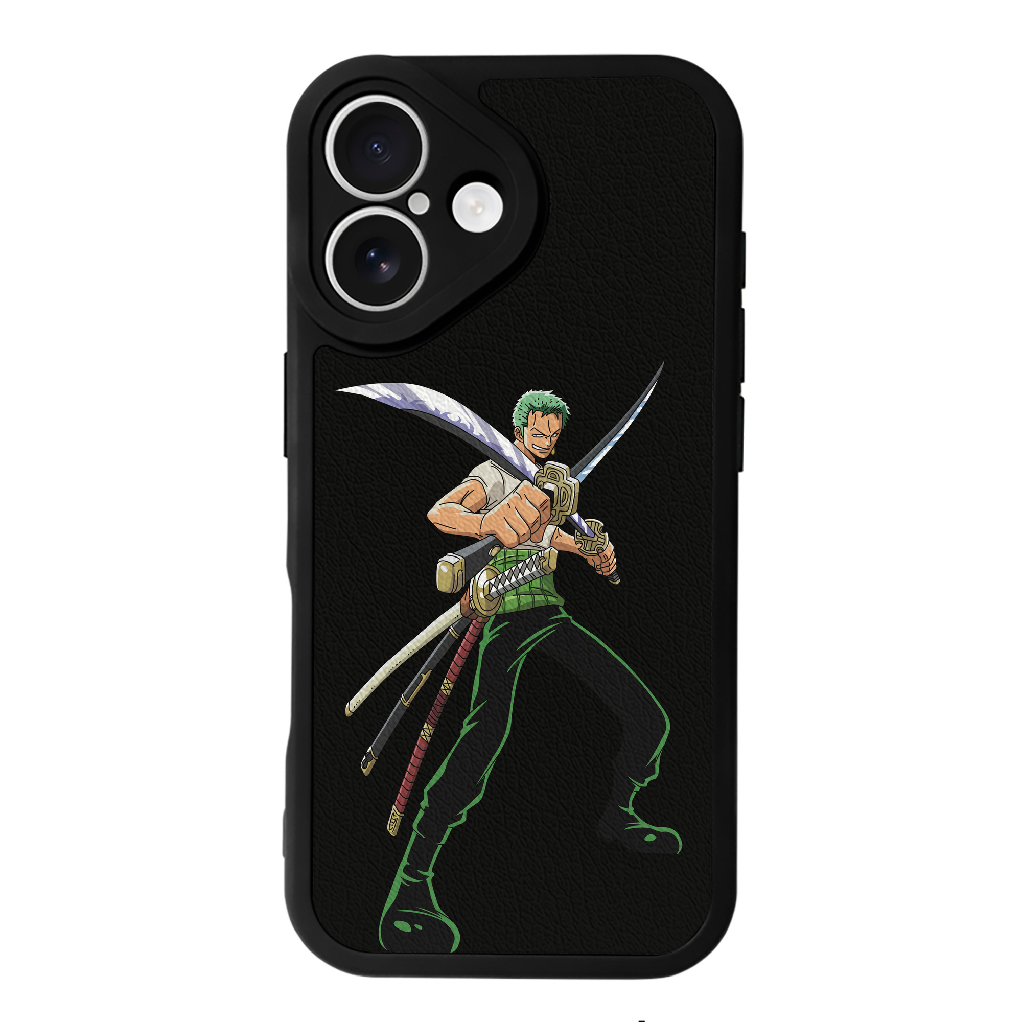 （画像用） ワンピース ロロノア・ゾロ ONE PIECE Roronoa Zoro 【iPhone 16シリーズ対応】シリコンスマホケース（レザー調） 材質：シリコン